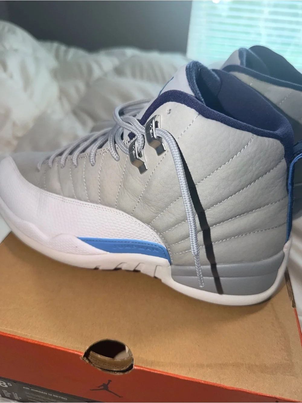 Air Jordan 12 Retro Wolf Grey University Blue White Men’s Size 8.5